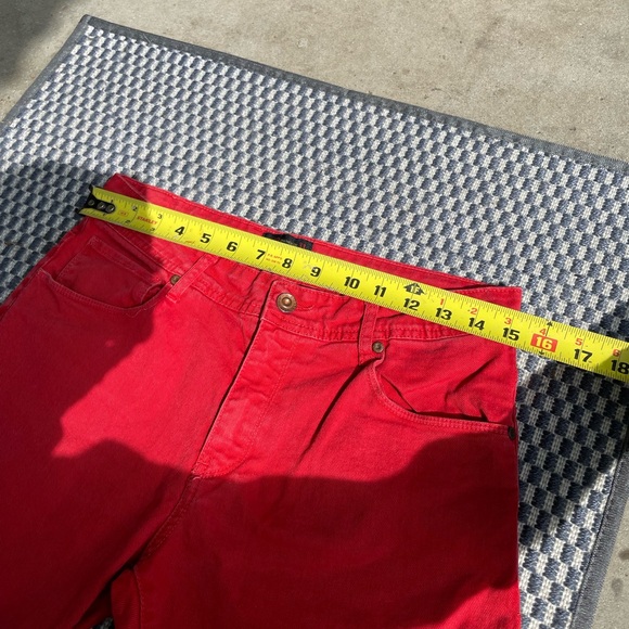 ZARA Red Denim Mom Shorts - Picture 8 of 9